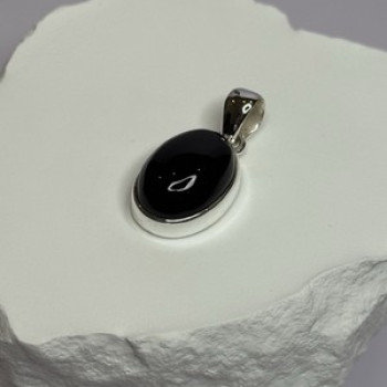 925 Sterling Silver Black Onyx Pendant Length 1.2 Inch