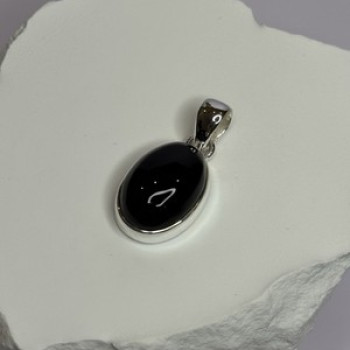 925 Sterling Silver Black Onyx Pendant Length 1.2 Inch