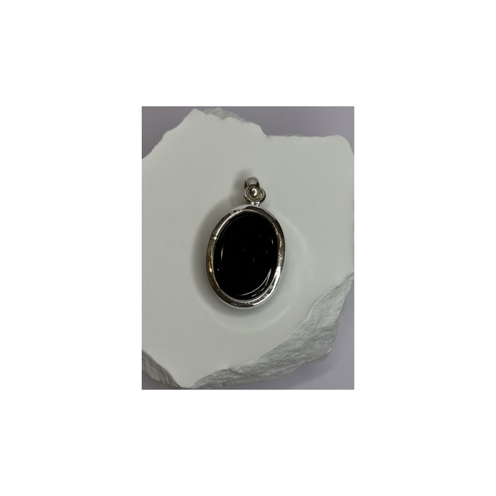 925 Sterling Silver Black Onyx Pendant Length 1.7 Inch