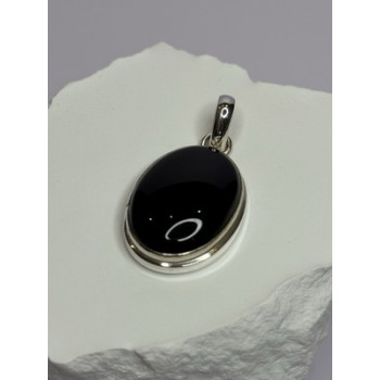 925 Sterling Silver Black Onyx Pendant Length 1.7 Inch