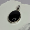 925 Sterling Silver Black Onyx Pendant Length 1.7 Inch