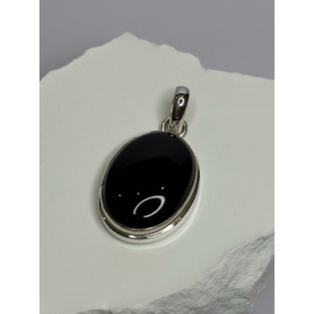 925 Sterling Silver Black Onyx Pendant Length 1.7 Inch