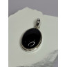 925 Sterling Silver Black Onyx Pendant Length 1.7 Inch