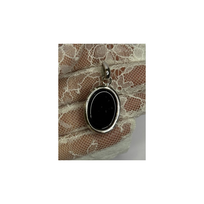 925 Sterling Silver Black Onyx Pendant Length 1.7 Inch
