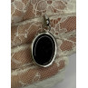 925 Sterling Silver Black Onyx Pendant Length 1.7 Inch