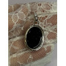 925 Sterling Silver Black Onyx Pendant Length 1.7 Inch