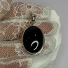 925 Sterling Silver Black Onyx Pendant Length 1.7 Inch