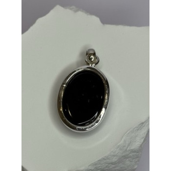 925 Sterling Silver Black Onyx Pendant Length 1.7 Inch
