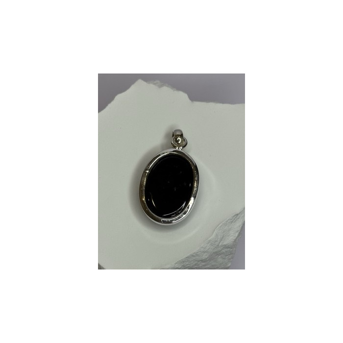 925 Sterling Silver Black Onyx Pendant Length 1.7 Inch