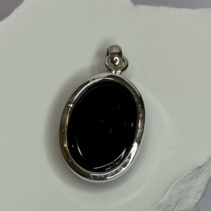 925 Sterling Silver Black Onyx Pendant Length 1.7 Inch