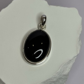 925 Sterling Silver Black Onyx Pendant Length 1.7 Inch