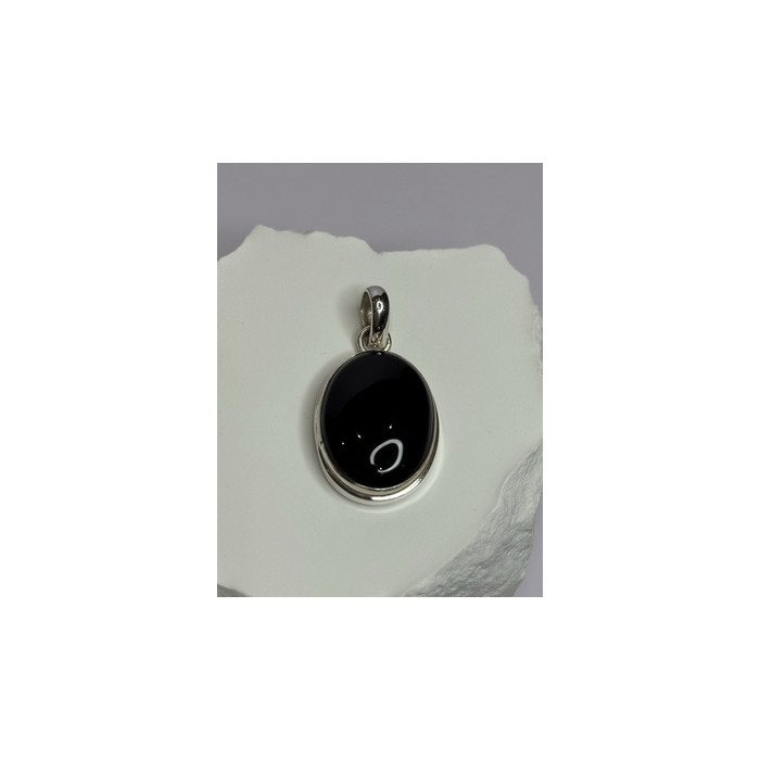 925 Sterling Silver Black Onyx Pendant Length 1.7 Inch