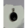925 Sterling Silver Black Onyx Pendant Length 1.7 Inch