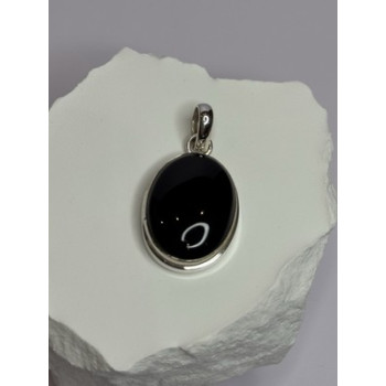925 Sterling Silver Black Onyx Pendant Length 1.7 Inch