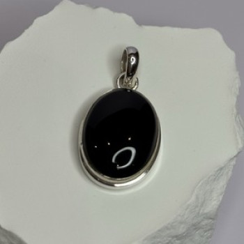 925 Sterling Silver Black Onyx Pendant Length 1.7 Inch