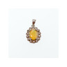 925 Sterling Silver Opal & CZ Pendant