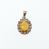 925 Sterling Silver Opal & CZ Pendant