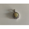 925 Sterling Silver Opal & CZ Pendant
