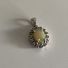 925 Sterling Silver Opal & CZ Pendant