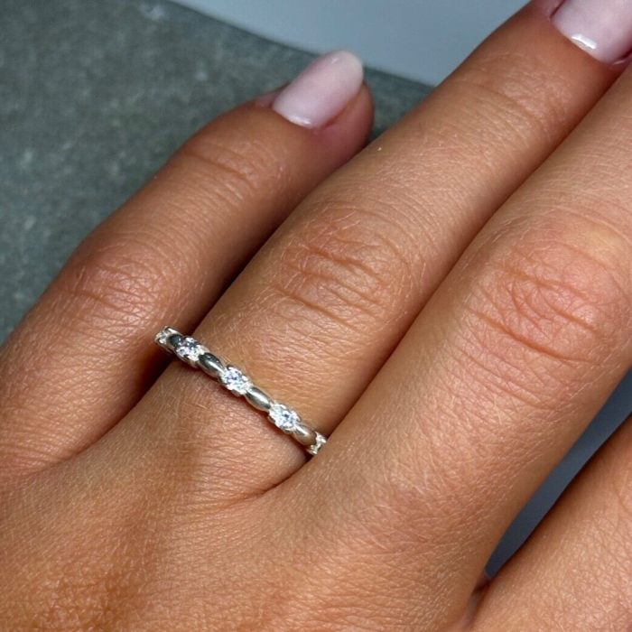 925 Sterling Silver CZ Ring Size 7