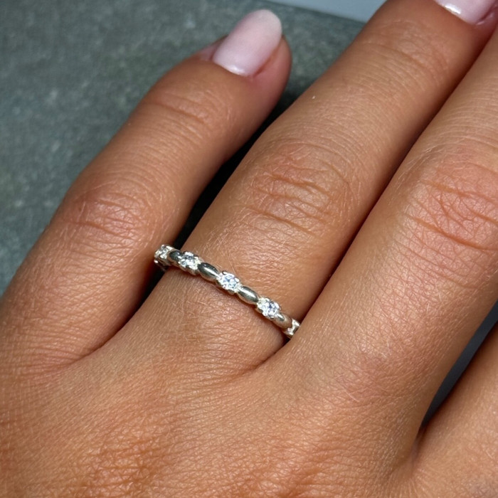 925 Sterling Silver CZ Ring Size 7