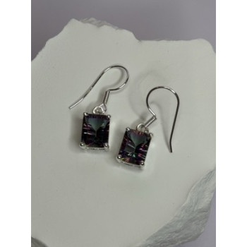 925 Sterling Silver Alexandrite Elegant Earrings Length 1.2 Inch