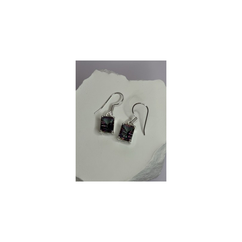925 Sterling Silver Alexandrite Elegant Earrings Length 1.2 Inch