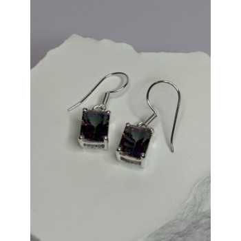 925 Sterling Silver Alexandrite Elegant Earrings Length 1.2 Inch