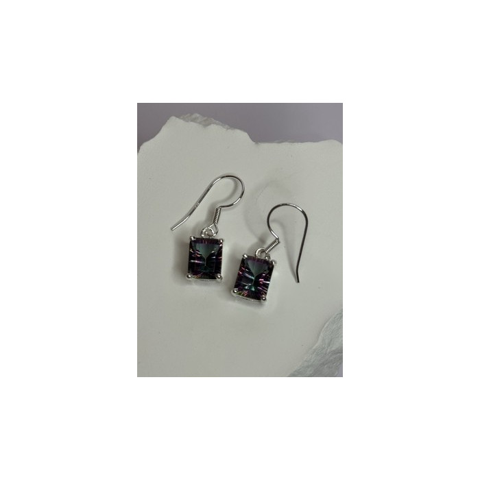 925 Sterling Silver Alexandrite Elegant Earrings Length 1.2 Inch