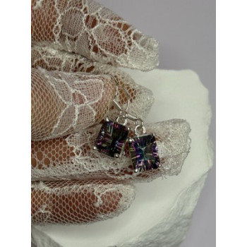 925 Sterling Silver Alexandrite Elegant Earrings Length 1.2 Inch