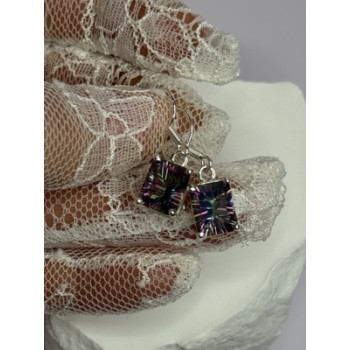925 Sterling Silver Alexandrite Elegant Earrings Length 1.2 Inch