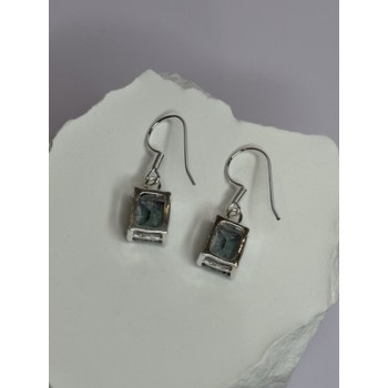 925 Sterling Silver Alexandrite Elegant Earrings Length 1.2 Inch