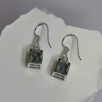 925 Sterling Silver Alexandrite Elegant Earrings Length 1.2 Inch
