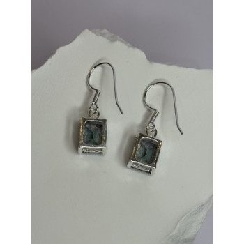 925 Sterling Silver Alexandrite Elegant Earrings Length 1.2 Inch