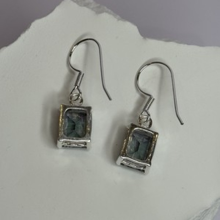 925 Sterling Silver Alexandrite Elegant Earrings Length 1.2 Inch