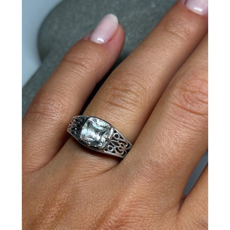 925 Sterling Silver Achroite (tourmaline) Ring Size 6