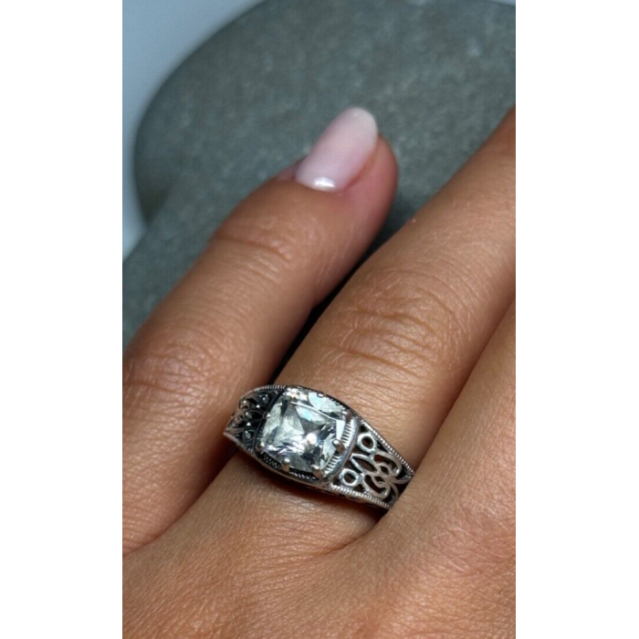 925 Sterling Silver Achroite (tourmaline) Ring Size 6