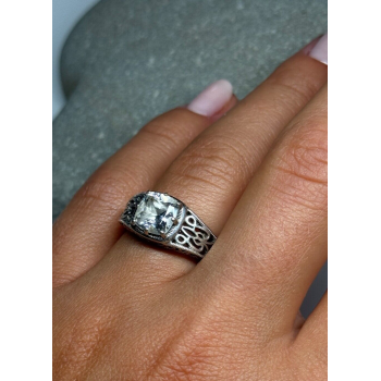 925 Sterling Silver Achroite (tourmaline) Ring Size 6