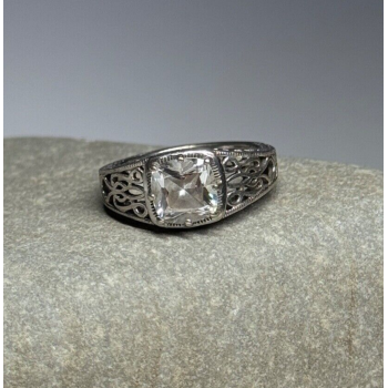 925 Sterling Silver Achroite (tourmaline) Ring Size 6