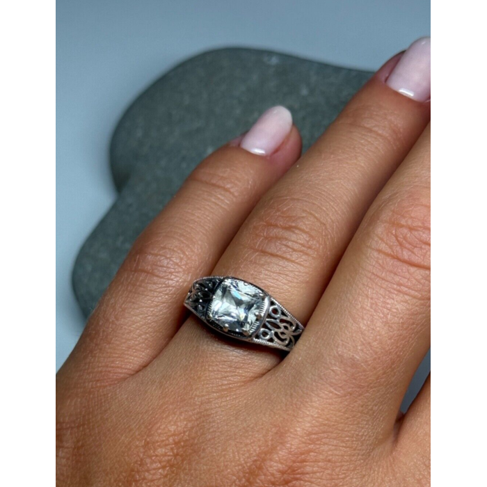 925 Sterling Silver Achroite (tourmaline) Ring Size 6