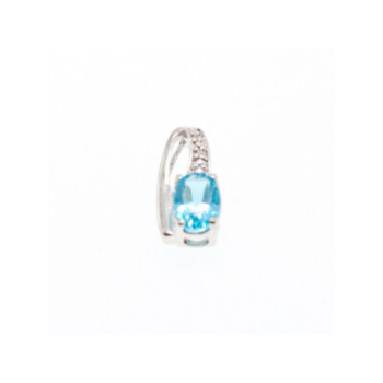 925 Sterling Silver Topaz & Diamond Pendant