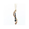 10K YELLOW GOLD SAPPHIRES & DIAMONDS CHAIN WITH PENDANT