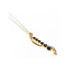 10K YELLOW GOLD SAPPHIRES & DIAMONDS CHAIN WITH PENDANT
