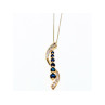 10K YELLOW GOLD SAPPHIRES & DIAMONDS CHAIN WITH PENDANT