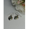 Vintage Native American 925 Sterling Silver Turquoise Earrings Length 1.20 Inch