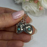 Vintage Native American 925 Sterling Silver Turquoise Earrings Length 1.20 Inch