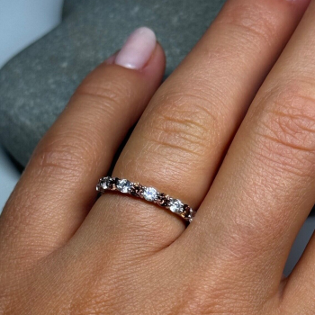 925 Sterling Silver CZ Ring Size 5.5