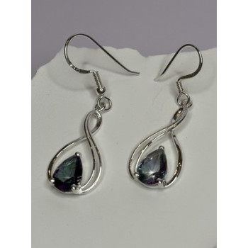 925 Sterling Silver Alexandrite Earrings Length 1.8 Inch