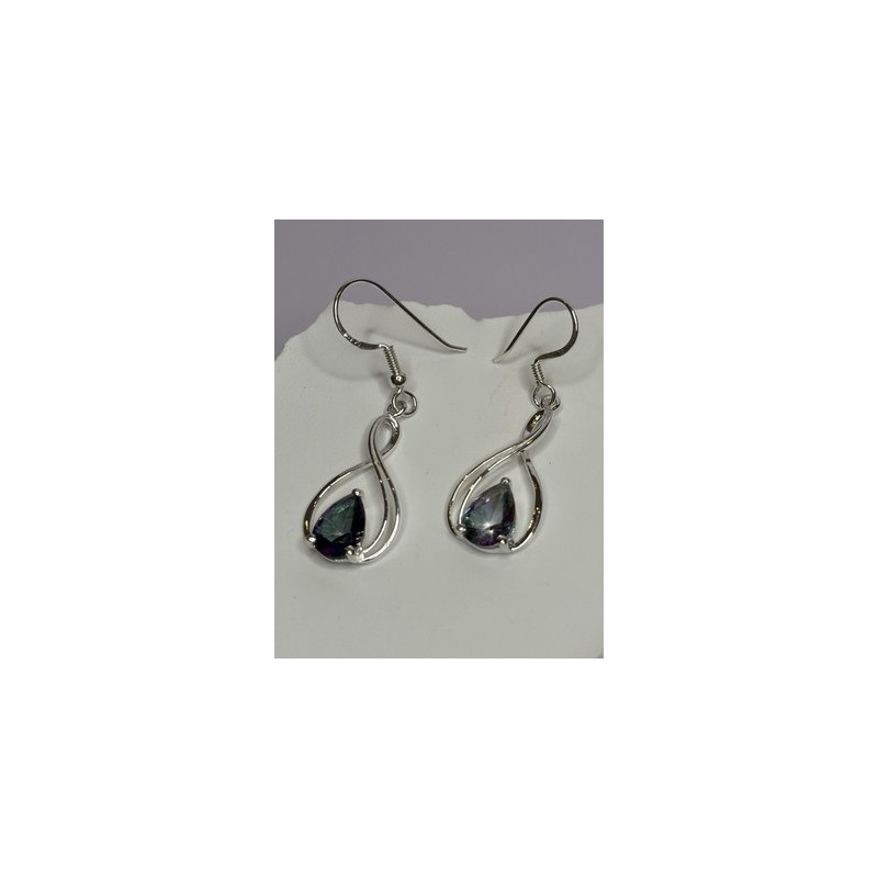 925 Sterling Silver Alexandrite Earrings Length 1.8 Inch