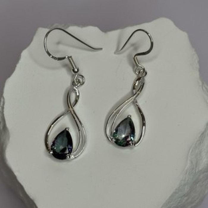 925 Sterling Silver Alexandrite Earrings Length 1.8 Inch